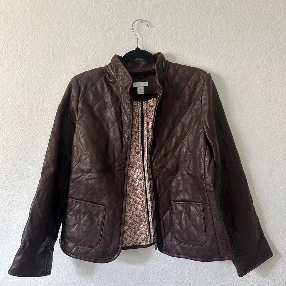 Vintage brown quilted leather jacket